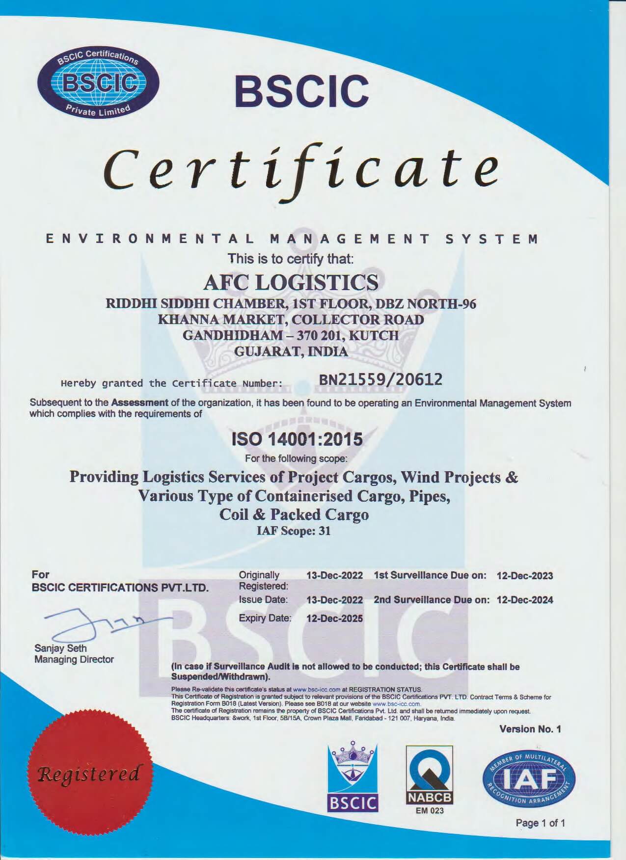 Certificate 1